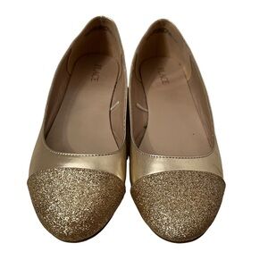 Place Women’s Gold Glitter Ballet Flat Shoes Size 6